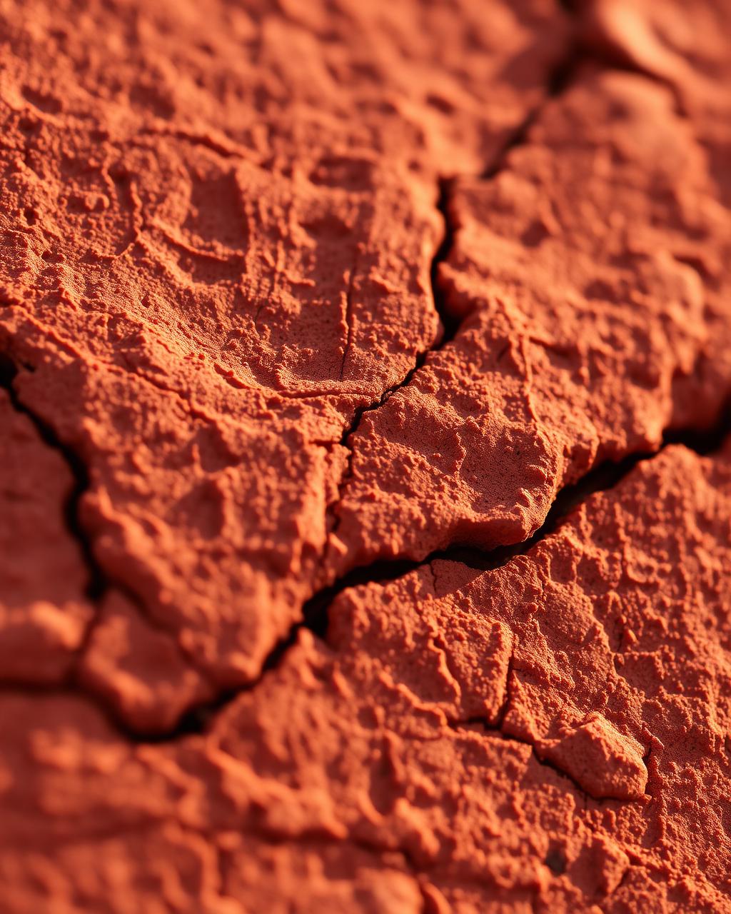Close-up of weathered red sandstone in warm afternoon light